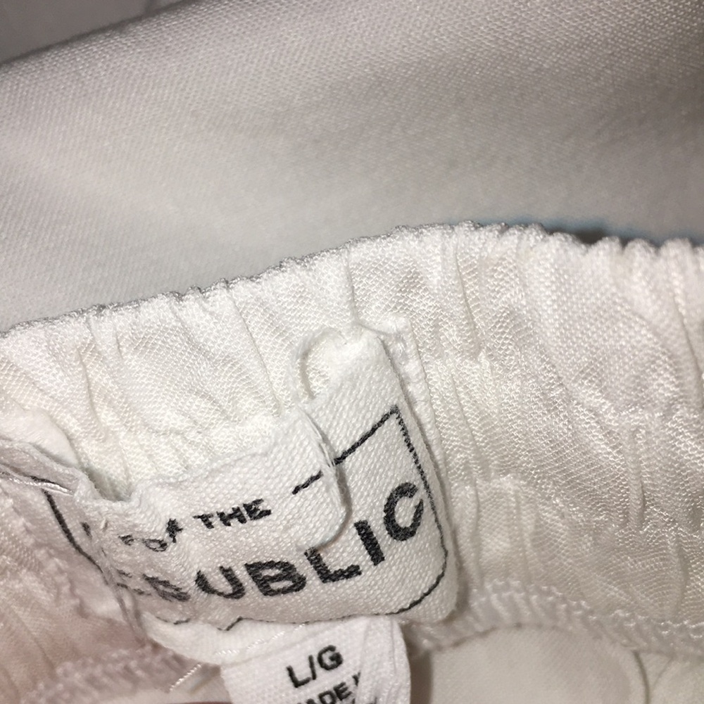 For The Republic White Lightweight Jogger Pants | Size L - Picture 6 of 6